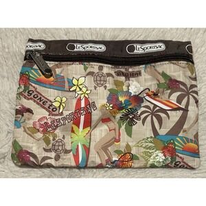 Le Sportsac Classic 1 Zip Cosmetic Make Up Bag Hawaii exclusive  7.75 x 6 Inches